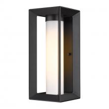  2073-OWM NB-OP - Smyth Outdoor Medium Wall Sconce in Natural Black with Opal Glass